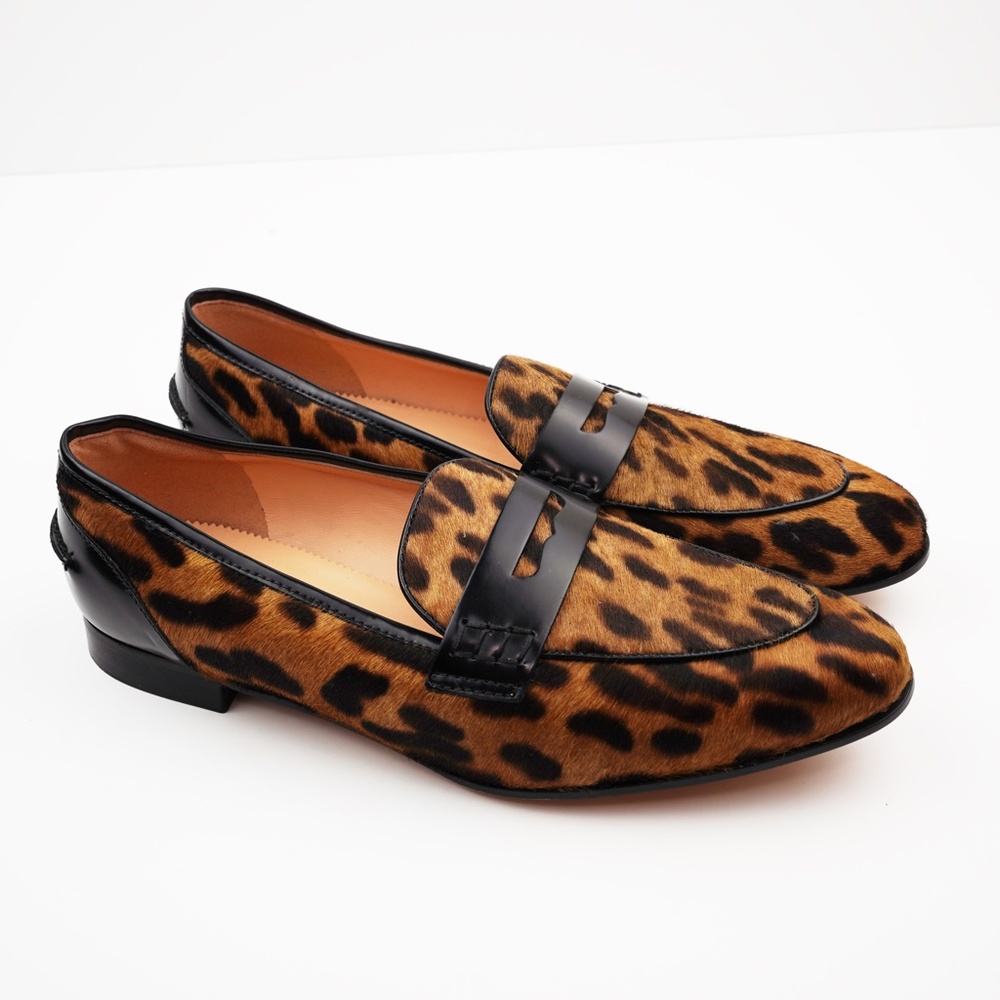 New JCREW Academy Penny Loafers in Leopard Calf Hair - Picture 4 of 5
